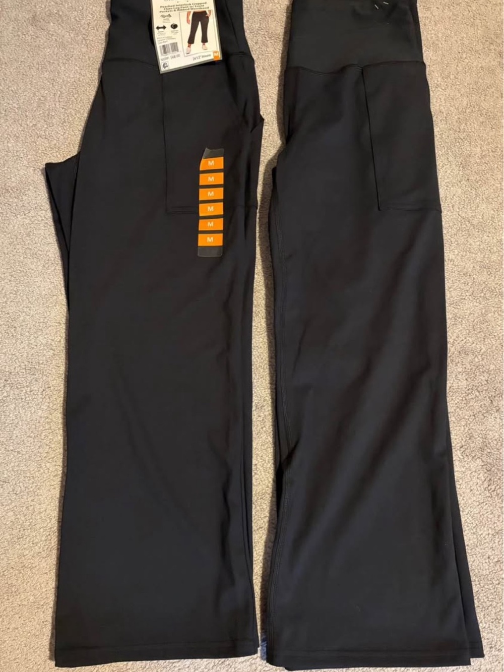 RBX Black Women's Cropped Leggings with Pockets (Size M)